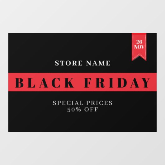 Schwarzer Freitag Fensteraufkleber (Blatt)