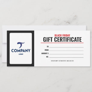 Schwarzer Freitag Geschenkgutschein Firmenlogo Einladung