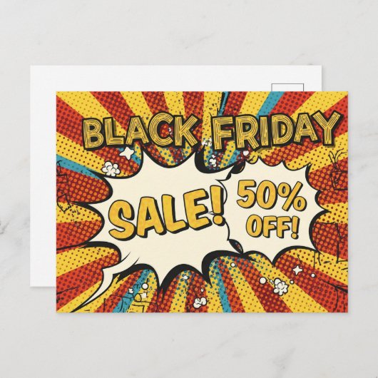Schwarzer Freitag Postkarte (Vorne/Hinten)