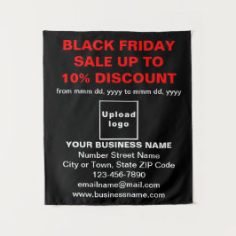 Schwarzer Freitagsverkauf auf schwarzem Band Wandteppich