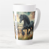 Schwarzer Fresischer Pferdeweiden Rustikaler Zaun Milchtasse (Rechte Ecke)