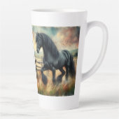 Schwarzer Fresischer Pferdeweiden Rustikaler Zaun Milchtasse (Rechts)