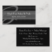 Schwarzer Friseursalonstilvolle Visitenkarte (Vorne/Hinten)
