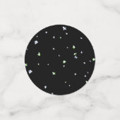 Schwarzer Funkel Konfetti (Klein Vorderseite)