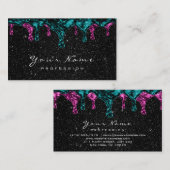 Schwarzer Funkelnd Glitzer Wachs Epilation Rosa Aq Visitenkarte (Vorne/Hinten)