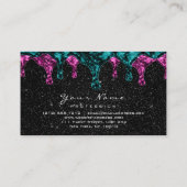 Schwarzer Funkelnd Glitzer Wachs Epilation Rosa Aq Visitenkarte (Rückseite)