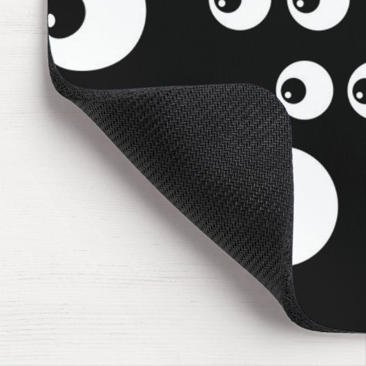 Schwarzer Funny Cartoon Nahtlose Augen sehen Mousepad (Ecke)