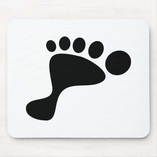 Schwarzer Fuß-Druck Mousepad (Vorne)