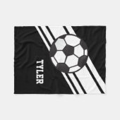 Schwarzer Fußball-Ball trägt personalisierten Fleecedecke (Vorderseite (Horizontal))