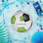 Schwarzer Fußballball Kindergeburtstag Party Pappteller (Party)