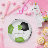 Schwarzer Fußballball Kindergeburtstag Party Pappteller (Party)