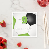 Schwarzer Fußballball Kindergeburtstag Party Serviette (Beispiel)