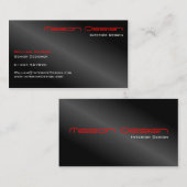 Schwarzer Fußboden und rote Minimalistische Visite Visitenkarte (Vorne/Hinten)