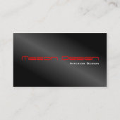 Schwarzer Fußboden und rote Minimalistische Visite Visitenkarte (Rückseite)