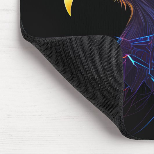 Schwarzer Futuristischer Neonadler Mousepad (Ecke)
