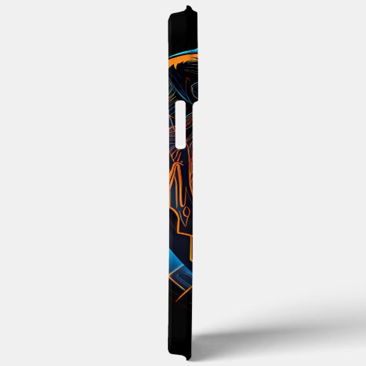 Schwarzer Futuristischer Neonbär Case-Mate iPhone Hülle (Rückseite / Rechts)