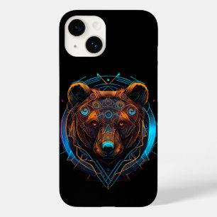 Schwarzer Futuristischer Neonbär Case-Mate iPhone 14 Hülle