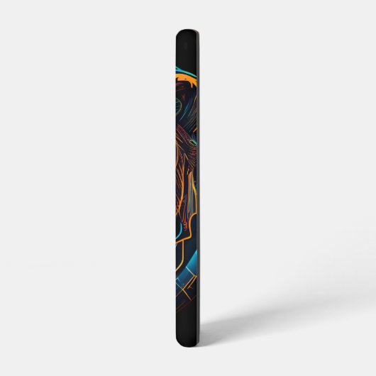 Schwarzer Futuristischer Neonbär Samsung Galaxy Hülle (Linke Seite)