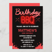 Schwarzer Garten Grillen 52. Geburtstag Einladung (Vorne/Hinten)