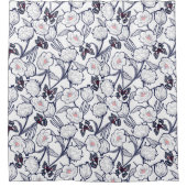 Schwarzer Garten mit Blumen Duschvorhang (Vorderseite)