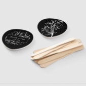 Schwarzer Geblüht Gastgeschenk Hochzeit Handfan Fächer (Non-assembled)