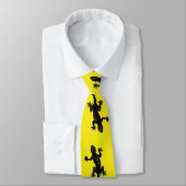 Schwarzer Gecko auf gelbem Hintergrund - Krawatte (Gebunden)