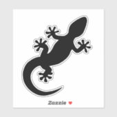 Schwarzer Gecko Aufkleber (Blatt)