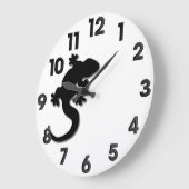 Schwarzer Gecko Große Wanduhr (Winkel)