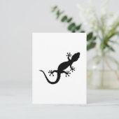 Schwarzer Gecko Postkarte (Stehend Vorderseite)