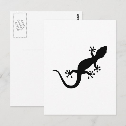 Schwarzer Gecko Postkarte (Vorne/Hinten)