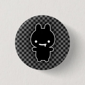 Schwarzer geifernder Häschen-Knopf Button