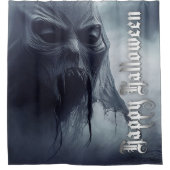 Schwarzer Geist in einer hellischen Landschaft - H Duschvorhang (Vorderseite)