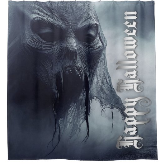 Schwarzer Geist in einer hellischen Landschaft - H Duschvorhang (Vorderseite)