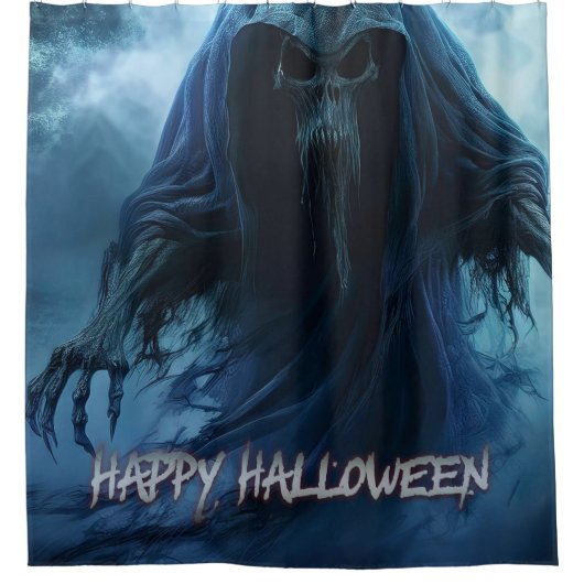 Schwarzer Geist in einer hellischen Landschaft - H Duschvorhang (Vorderseite)