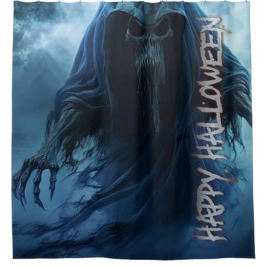 Schwarzer Geist in einer hellischen Landschaft - H Duschvorhang (Vorderseite)