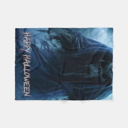 Schwarzer Geist in einer hellischen Landschaft - H Fleecedecke (Vorderseite (Horizontal))