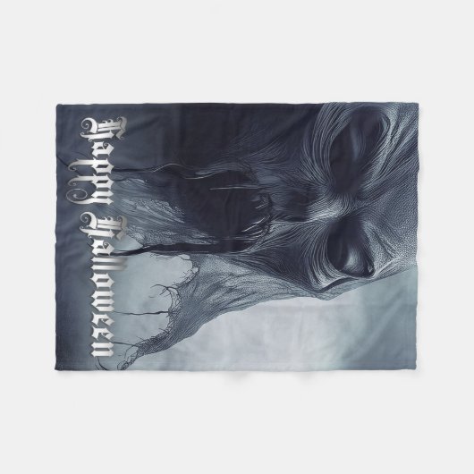 Schwarzer Geist in einer hellischen Landschaft - H Fleecedecke (Vorderseite (Horizontal))