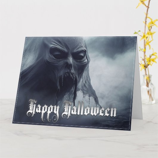 Schwarzer Geist in einer hellischen Landschaft - H Karte (Gelbe Blume)