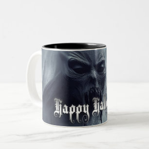 Schwarzer Geist in einer höllischen Landschaft - H Zweifarbige Tasse
