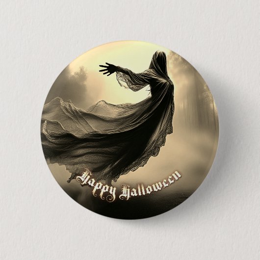 Schwarzer Geist in Höllscape - Halloween Button (Vorderseite)