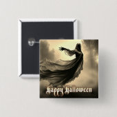 Schwarzer Geist in Höllscape - Halloween Button (Vorne & Hinten)