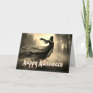 Schwarzer Geist in Höllscape - Halloween Karte