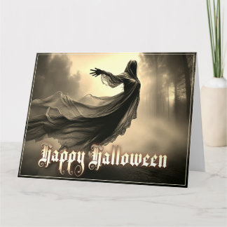 Schwarzer Geist in Höllscape - Halloween Karte