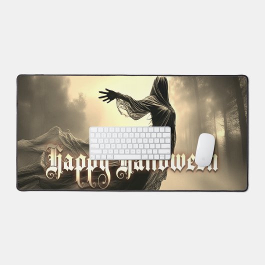 Schwarzer Geist in Höllscape - Halloween Schreibtischunterlage (Tastatur & Maus)