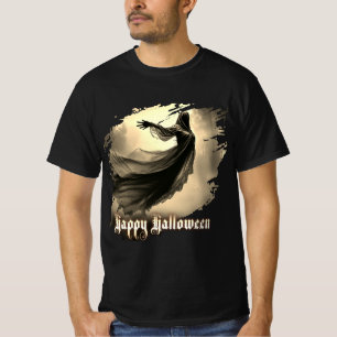 Schwarzer Geist in Höllscape - Halloween T-Shirt