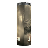 Schwarzer Geist in Höllscape - Halloween Thermosbecher (Rückseite)
