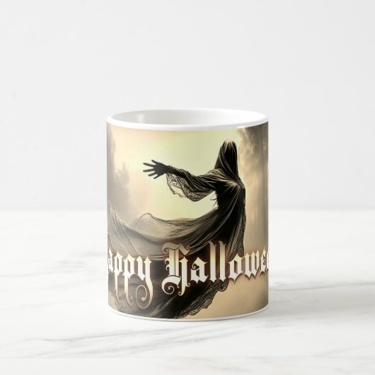 Schwarzer Geist in Höllscape - Halloween Verwandlungstasse (Mittel)