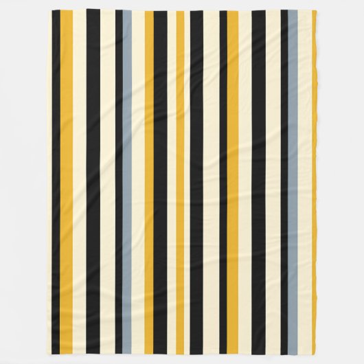 Schwarzer, gelber, grauer und weißer Streifen Fleecedecke (Vorderseite)