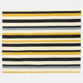 Schwarzer, gelber, grauer und weißer Streifen Fleecedecke (Vorderseite (Horizontal))