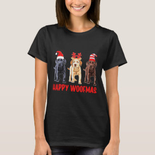 Schwarzer Gelber Schokolade Labrador Weihnachten L T-Shirt